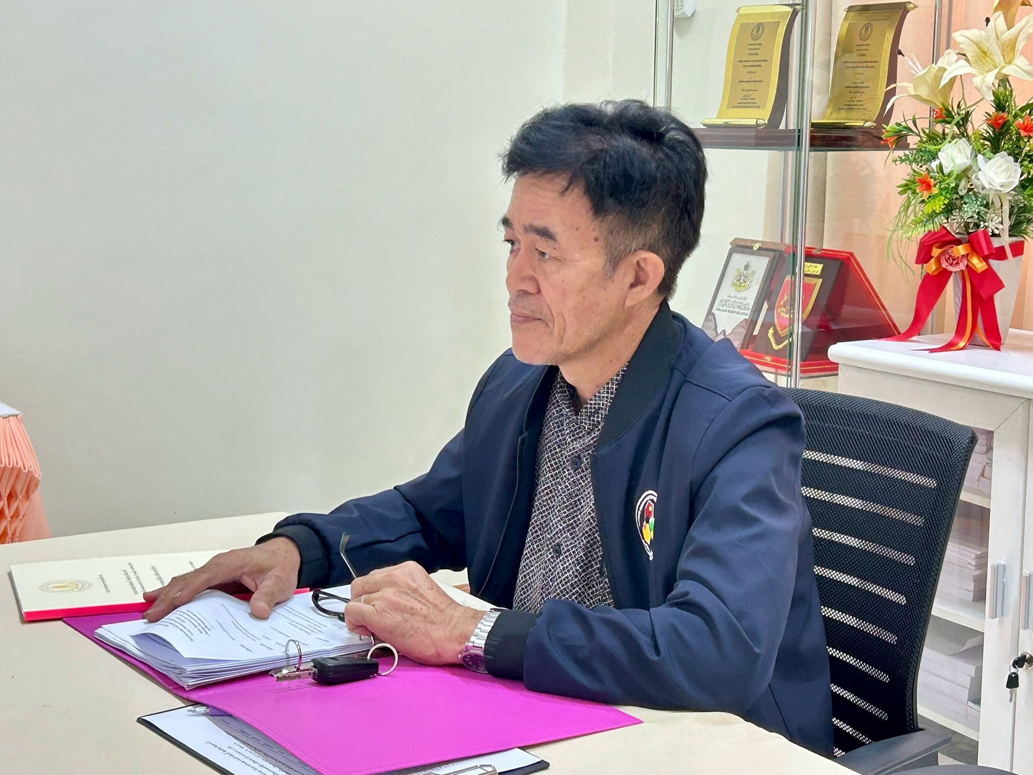 เข้าร่วมประชุมคณะกรรมการตรวจรับพัสดุในงานจ้างก่อสร้าง ห้องน้ำ ห้องส้วม และห้องอาบน้ำ เพื่อตรวจรับงานในงวดที่ 8   ณ ศูนย์วิทยาศาสตร์เพื่อการศึกษานราธิวาส